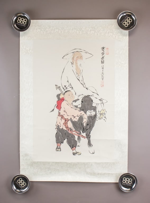 Chinese Watercolor on Paper Sgd Fan Zeng w/ Seals (1 of 10)