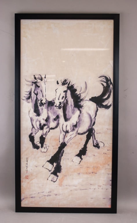 Chinese Ink on Paper Signed Xu Beihong w/ Seals (1 of 10)