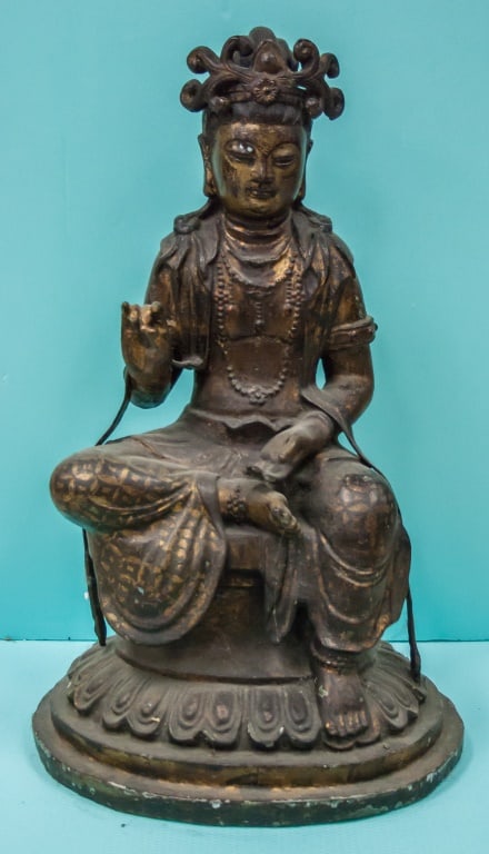 Chinese Large Gilt Bronze Buddha Sculpture (1 of 5)