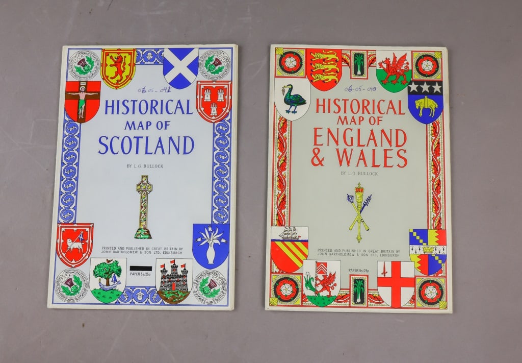 Vintage Historical Maps of United Kingdom 2pc (1 of 10)
