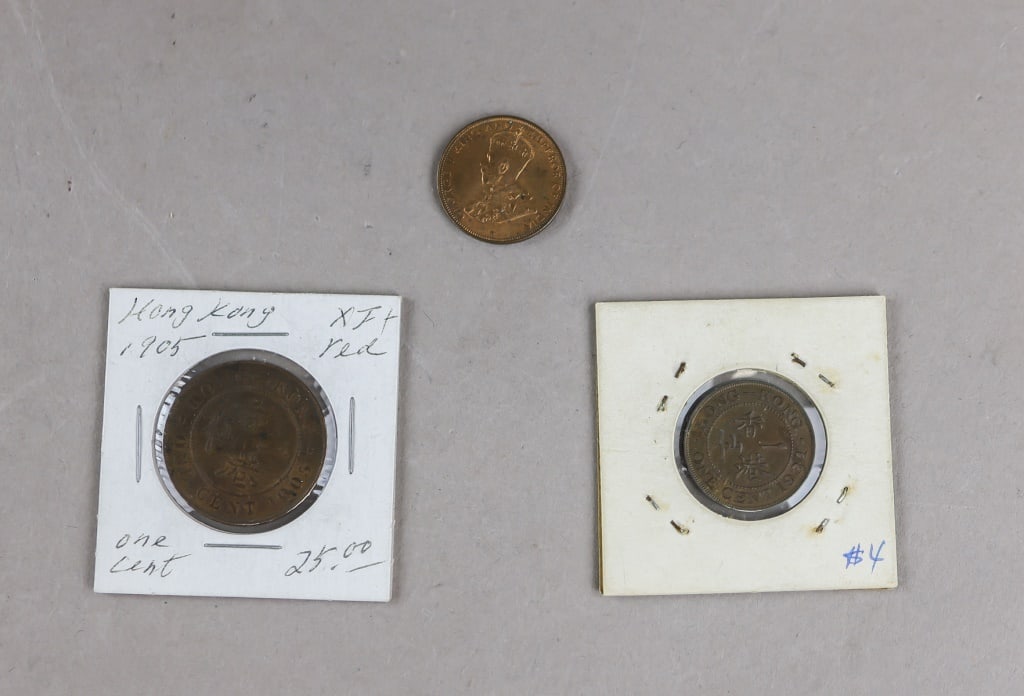 1905, 1933-34 Hong Kong Coins 3pc (1 of 10)