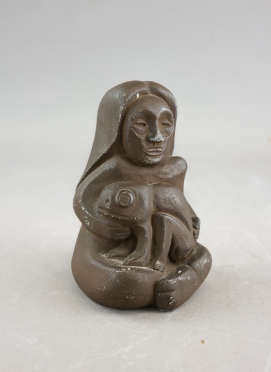 Canadian Inuit-style Stone Carved Mother & Child (1 of 9)