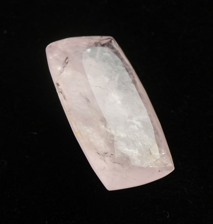16.66ct Cushion Pink Morganite w/ YH Gem Appraisal: A 16.66ct cushion-cut natural morganite of pale pink coloration, displaying a mixed-cut profile with visible internal inclusions and good overall cutting symmetry, offered loose and accompanied by a 2