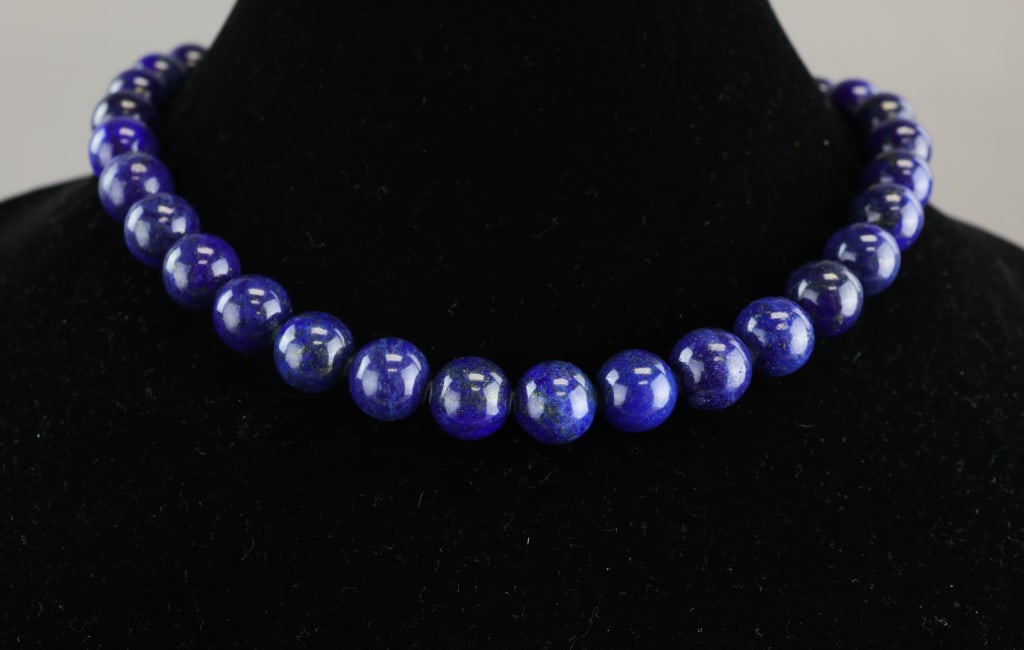 Chinese Blue Lapis Lazuli Stone Beads Necklace (1 of 9)