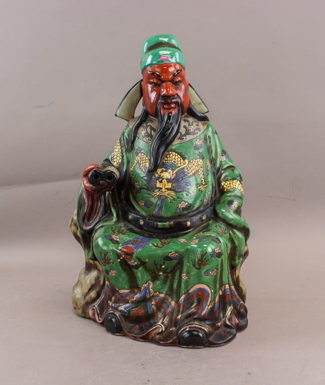 Chinese Guan Yu Porcelain Sculpture (1 of 9)