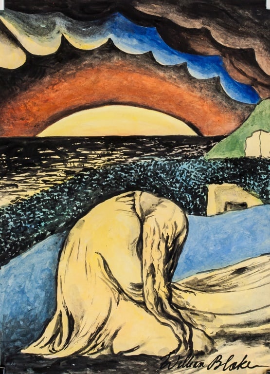 British Mixed Media on Paper Signed William Blake (1 of 10)