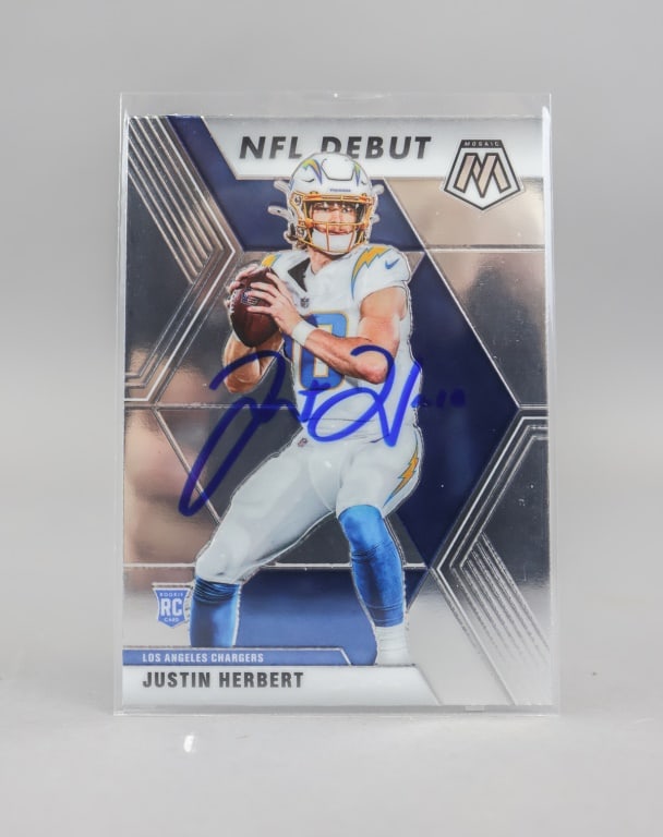 Justin Herbert NFL Debut Mosaic Rookie Auto Card (1 of 6)