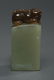 Charming Two Tone Jade Seal Surmounted Fu Lion