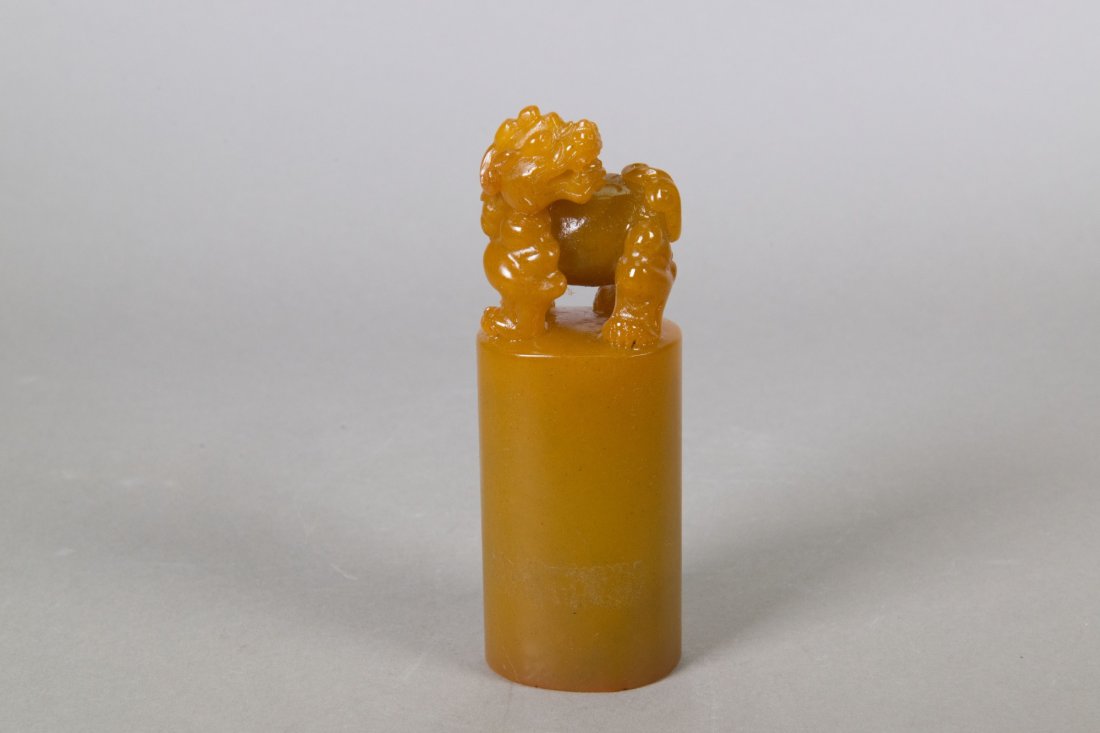 Tall Chinese Shoushan Stone Dragon Seal (1 of 3)