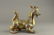 Chinese Gilt Bronze Dragon Figure w Blue Splashes