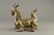 Chinese Gilt Bronze Dragon Figure w Blue Splashes - 2