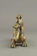 Chinese Gilt Bronze Dragon Figure w Blue Splashes - 3