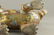 Chinese Gilt Bronze Dragon Figure w Blue Splashes - 4