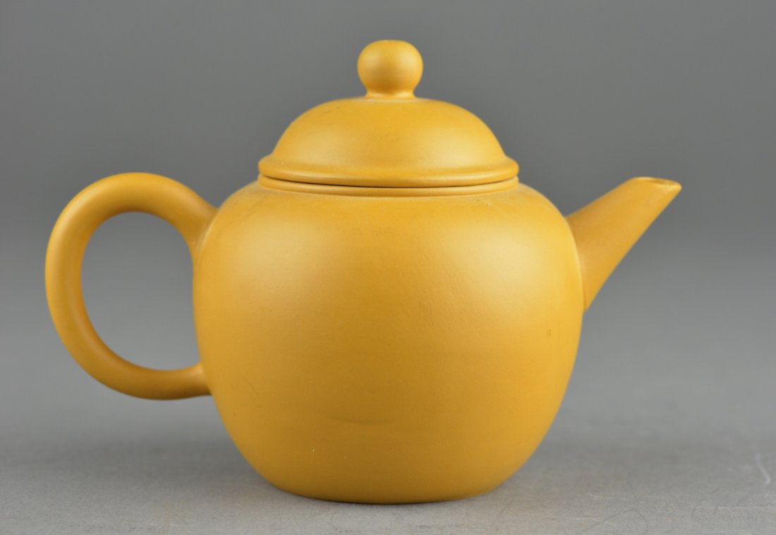 Chinese Yellow Yixing Pottery Tea Pot Marked (1 of 5)