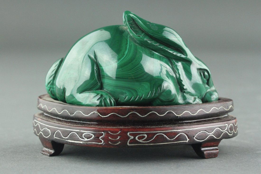 Chinese Malachite Carved Rabbit (1 of 6)