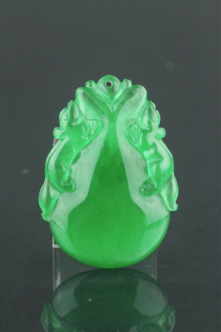 Chinese Emerald Green Jadeite Pendant (1 of 4)