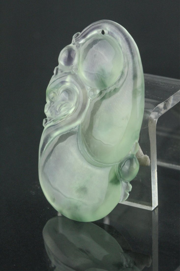 Chinese Mottled Icy Green Jadeite Pendant (1 of 4)