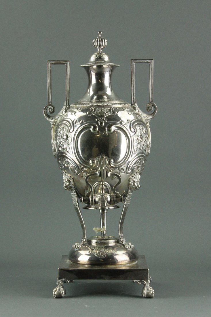 European Silver Large Samovar Tea Pot w/ Stand (1 of 8)