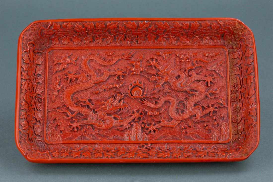Chinese Cinnabar Lacquer Tray Yongle Mk (1 of 7)