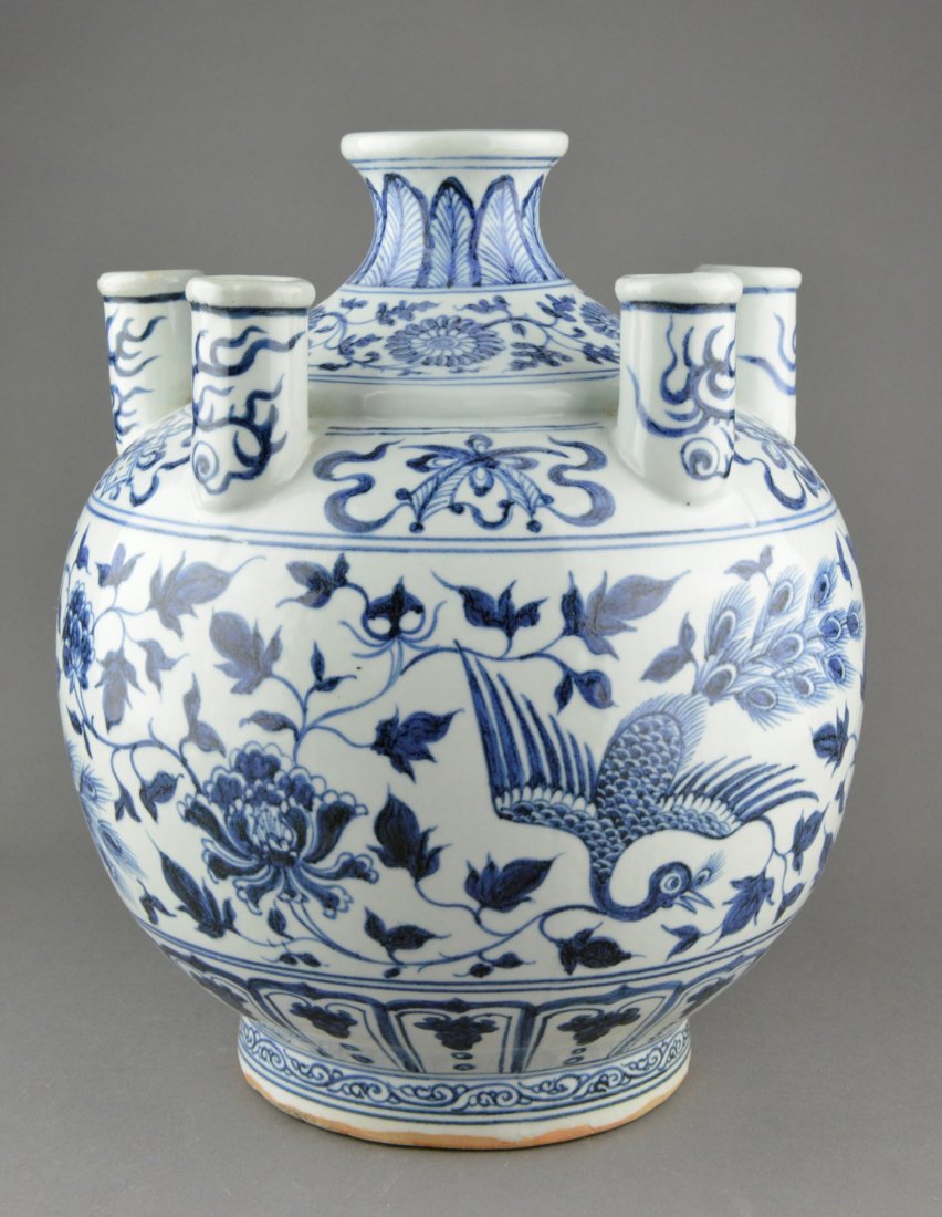 Chinese Blue & White Ming Style Vase Six Openings (1 of 3)