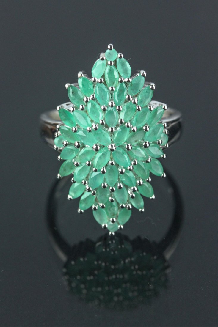 Sterling Silver Emerald (1.5ct) Ring CRV $1090 (1 of 5)