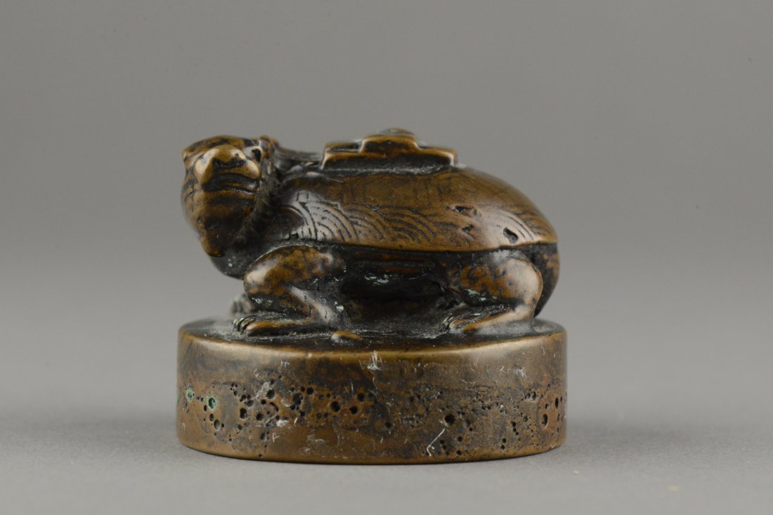 Chinese 18th/19thC Bronze Archaistic Turtle Seal (1 of 4)