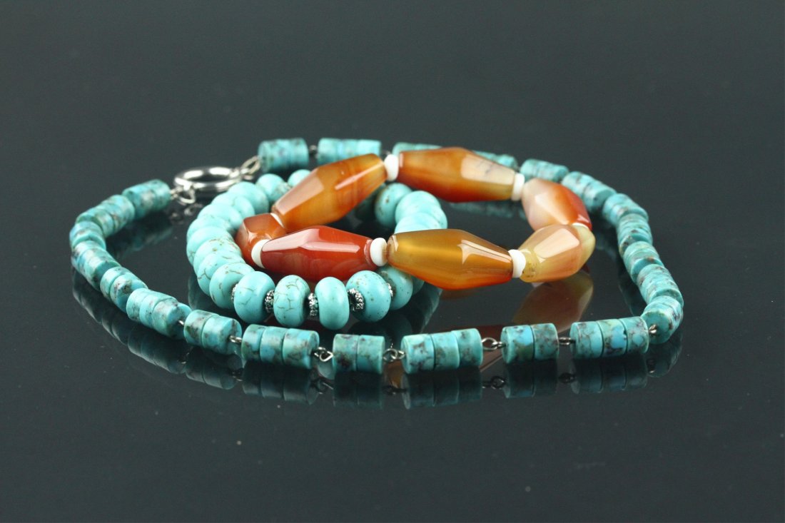 Chinese Agate & Hardstone Necklace & Bracelet (1 of 9)