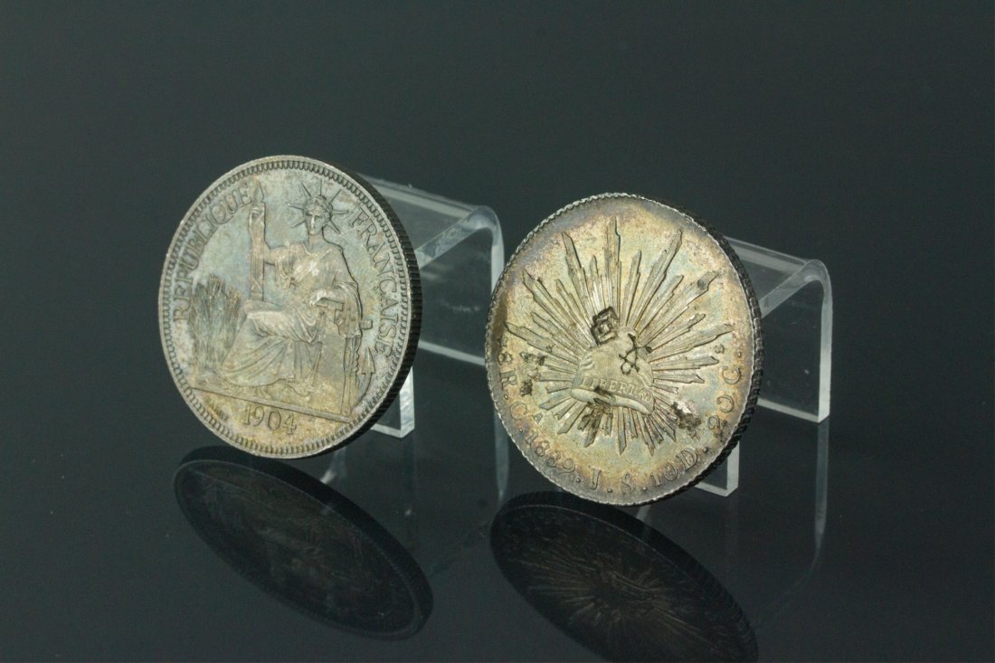 2 Pc French & Mexican Silver Coins 1904 & 1889 (1 of 4)