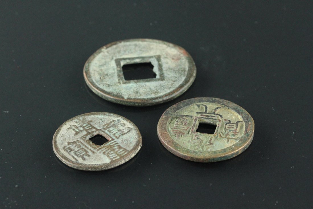 Three Chinese Bronze Coins (1 of 6)
