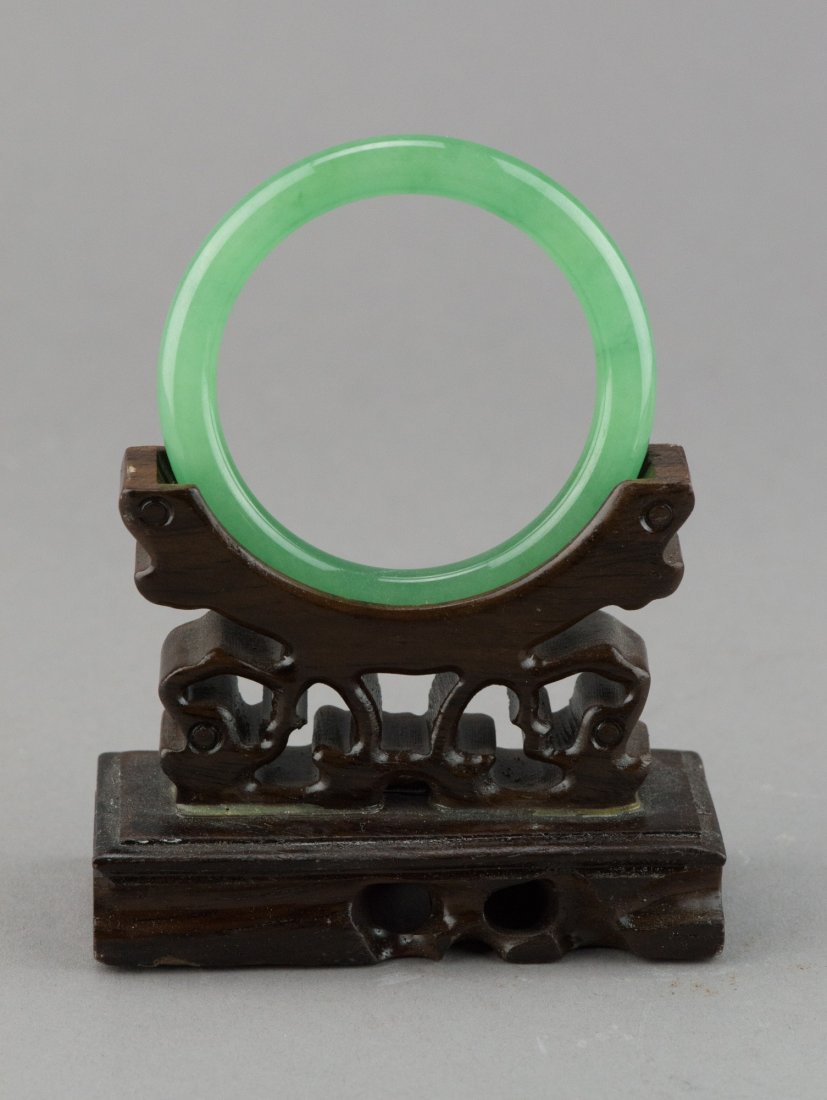 Chinese Apple Green Jadeite Bangle (1 of 3)