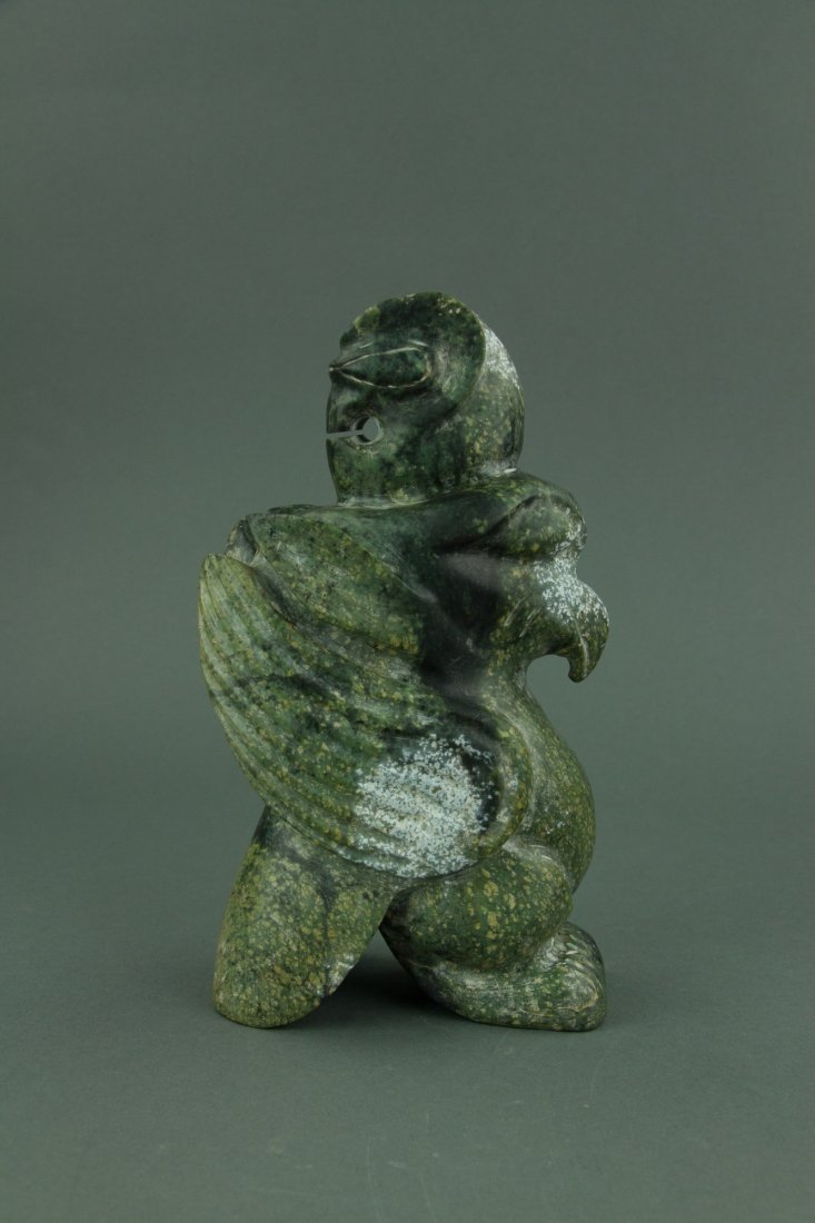 Inuit Native Art Carved Stone Sculpture of Eagle (1 of 5)