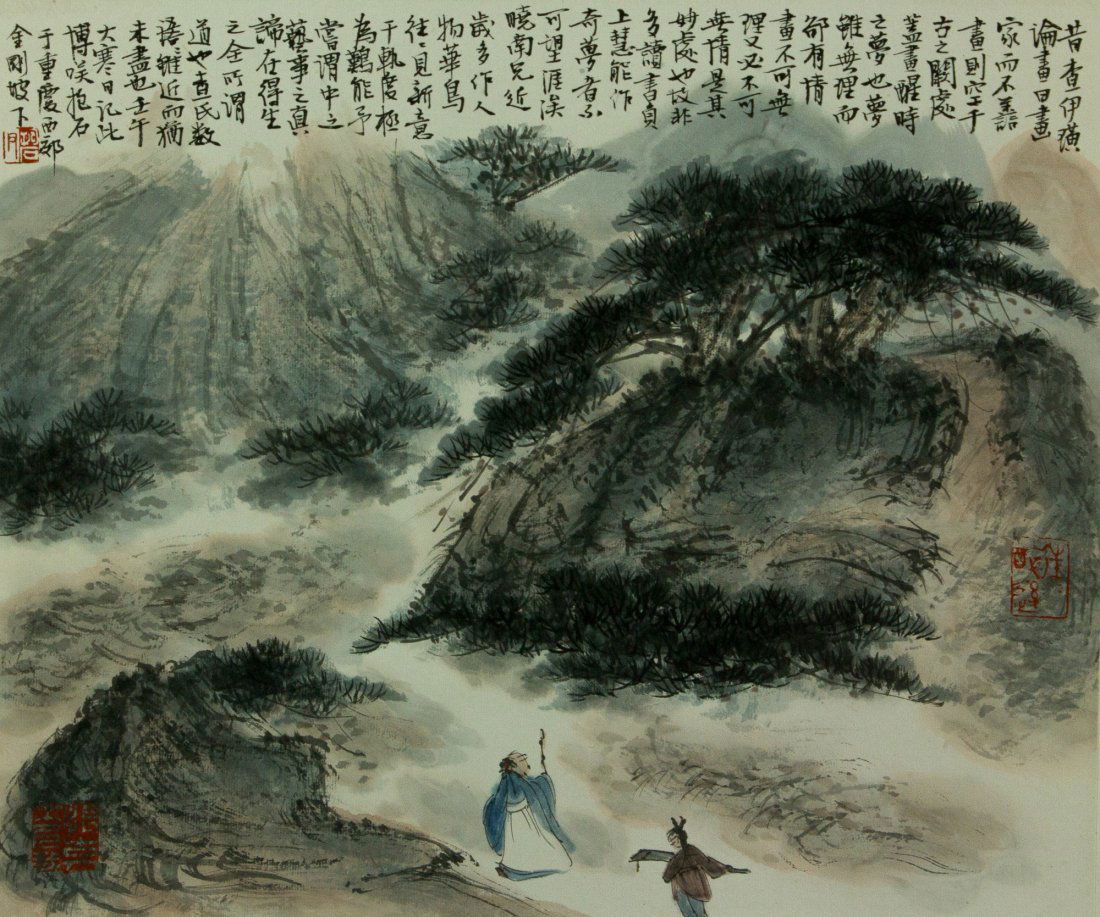 Watercolour on Paper Scroll Fu Baoshi 1904-1965 (1 of 7)