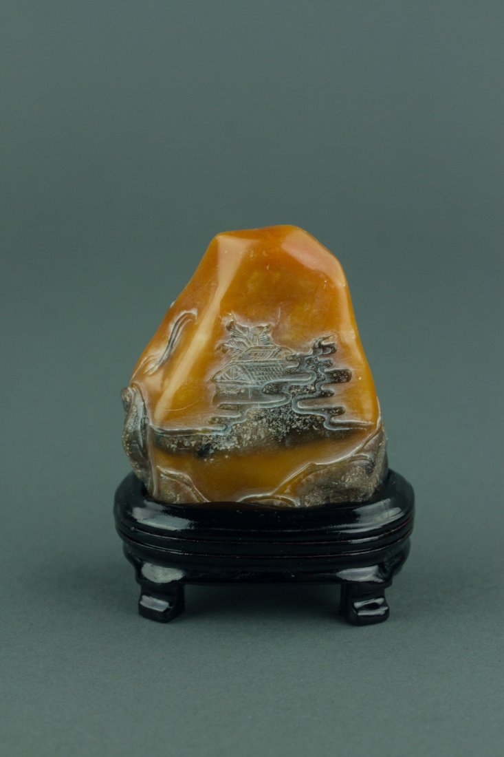 Chinese Tianhuang Soap Stone Boulder w/ Stand (1 of 6)