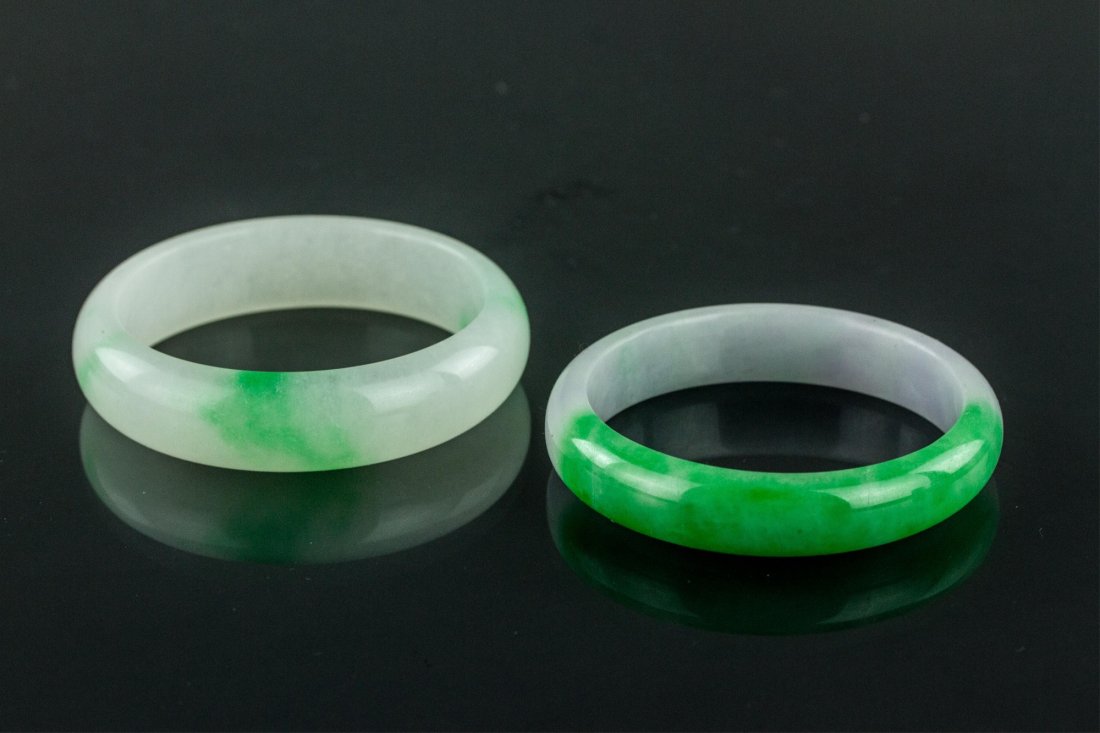 Chinese Hard Stone Green Bangle (1 of 4)
