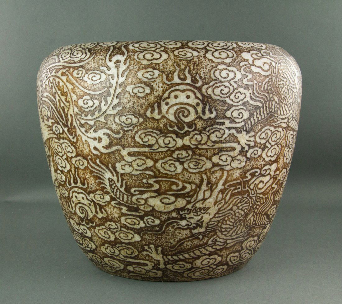 Large Chinese White Jade Stone Carved Jar Yongzhe (1 of 7)