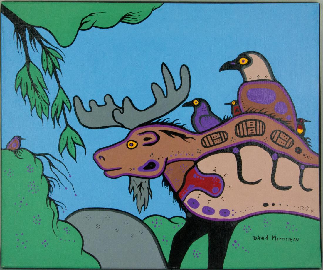 David Morrisseau Acrylic On Canvas Canada b. 1961 (1 of 4)