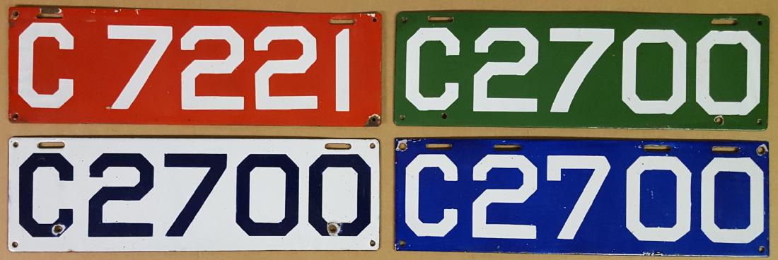 Four CT porcelain license plates (1 of 2)