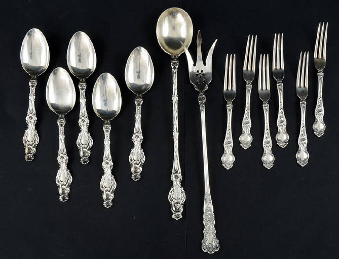 13 Pieces Antique Sterling Flatware