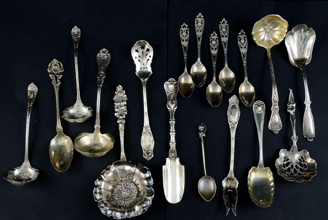 18 Pcs Assorted Sterling Flatware (1 of 3)