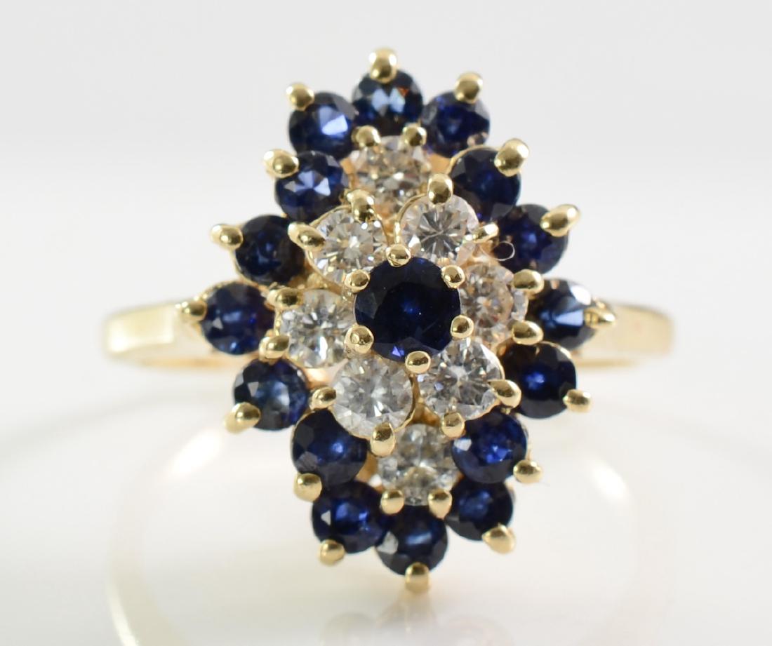 Ladies 14K Diamond Sapphire Ring (1 of 3)