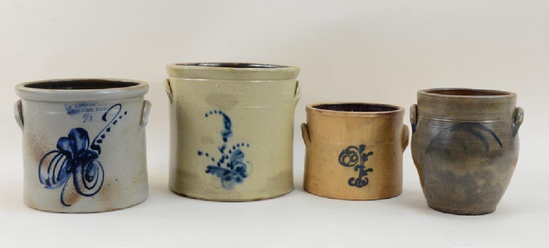 Four Antique Stoneware crocks (1 of 4)
