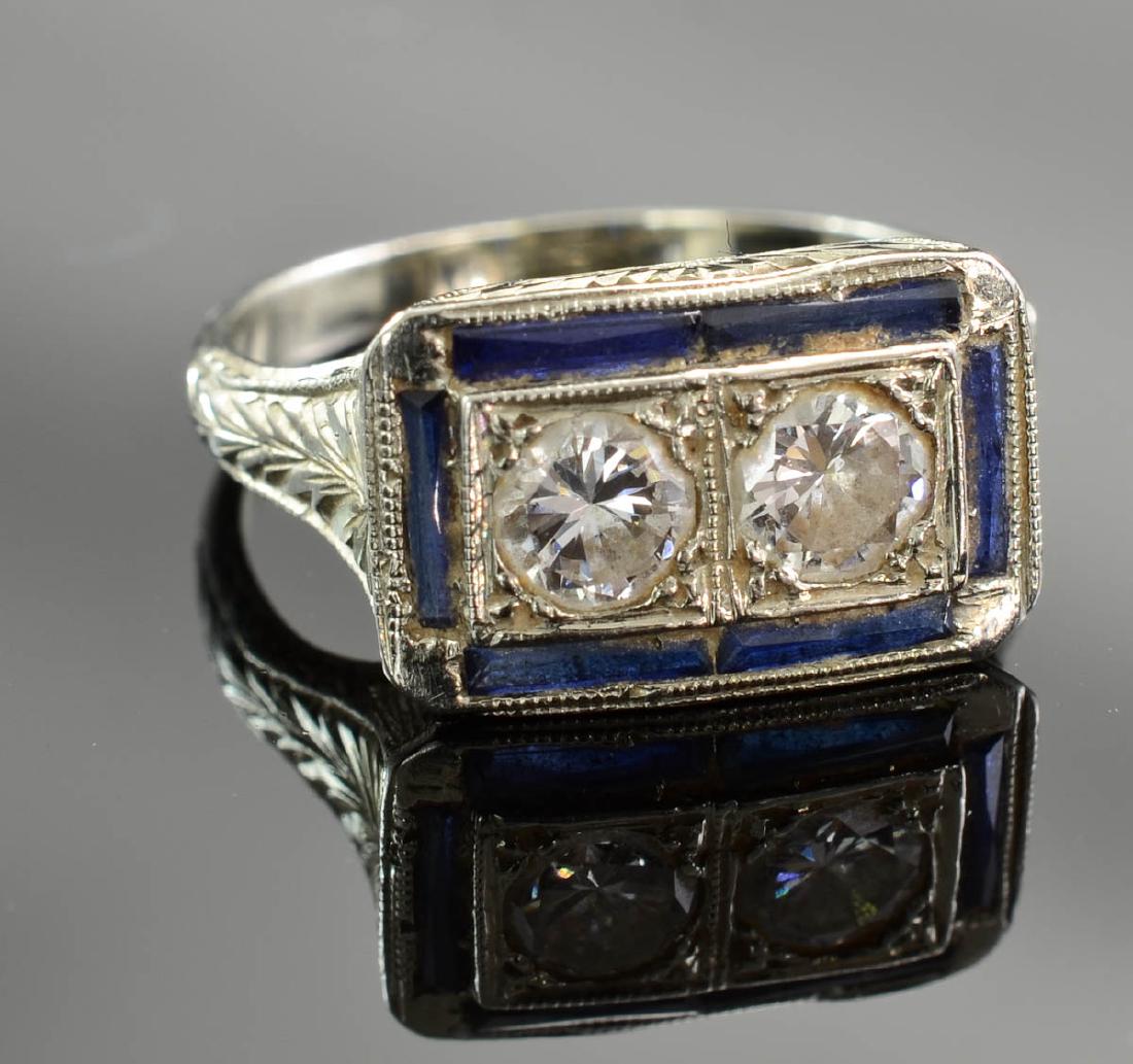 Ladies 18K Diamond Sapphire Ring (1 of 2)