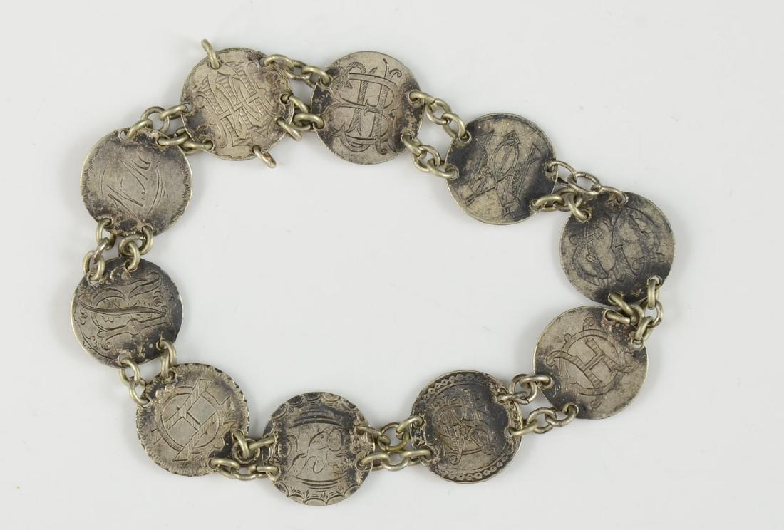 Antique Silver Coin Bracelet (1 of 2)
