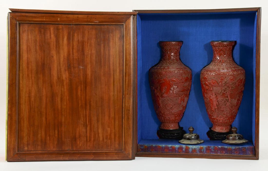 Chinese Cinnabar Lacquer Vases (1 of 10)