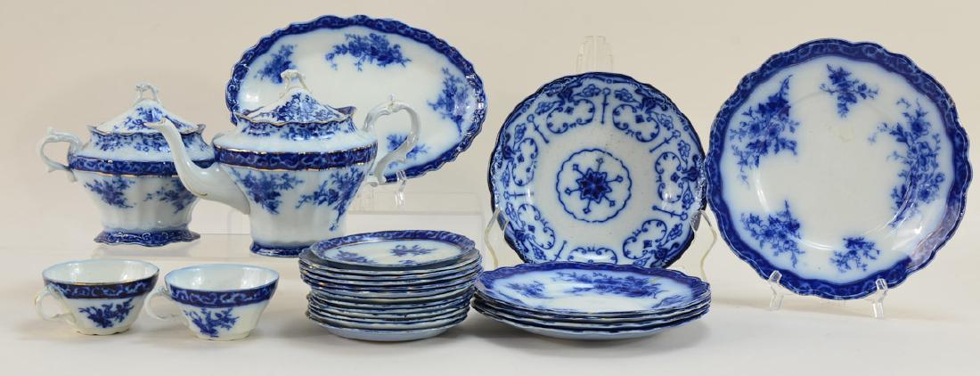24 pcs Flow Blue China (1 of 1)