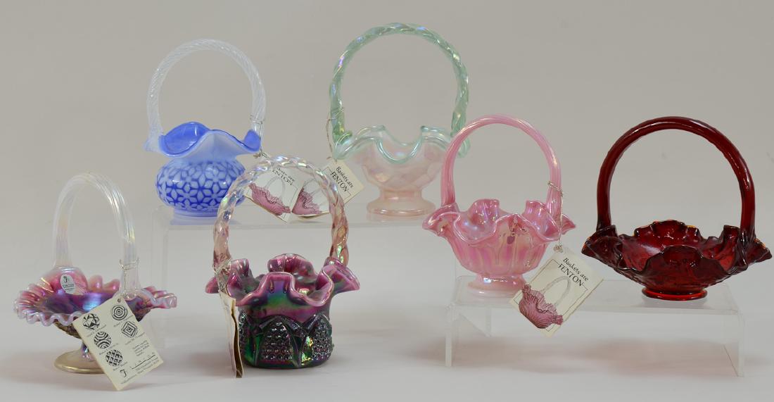 6 Fenton glass baskets (1 of 5)