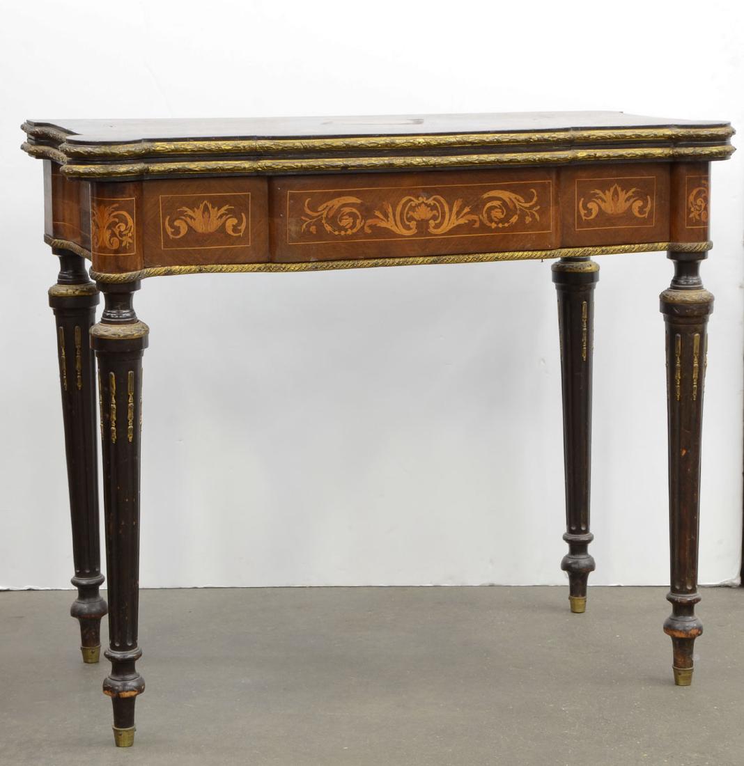 Marquetry Inlaid French Games Table (1 of 5)
