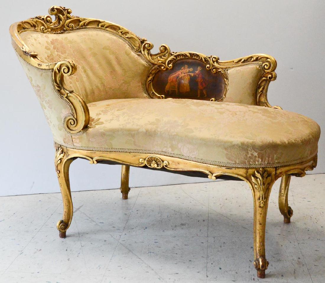 Antique Giltwood Chaise (1 of 4)