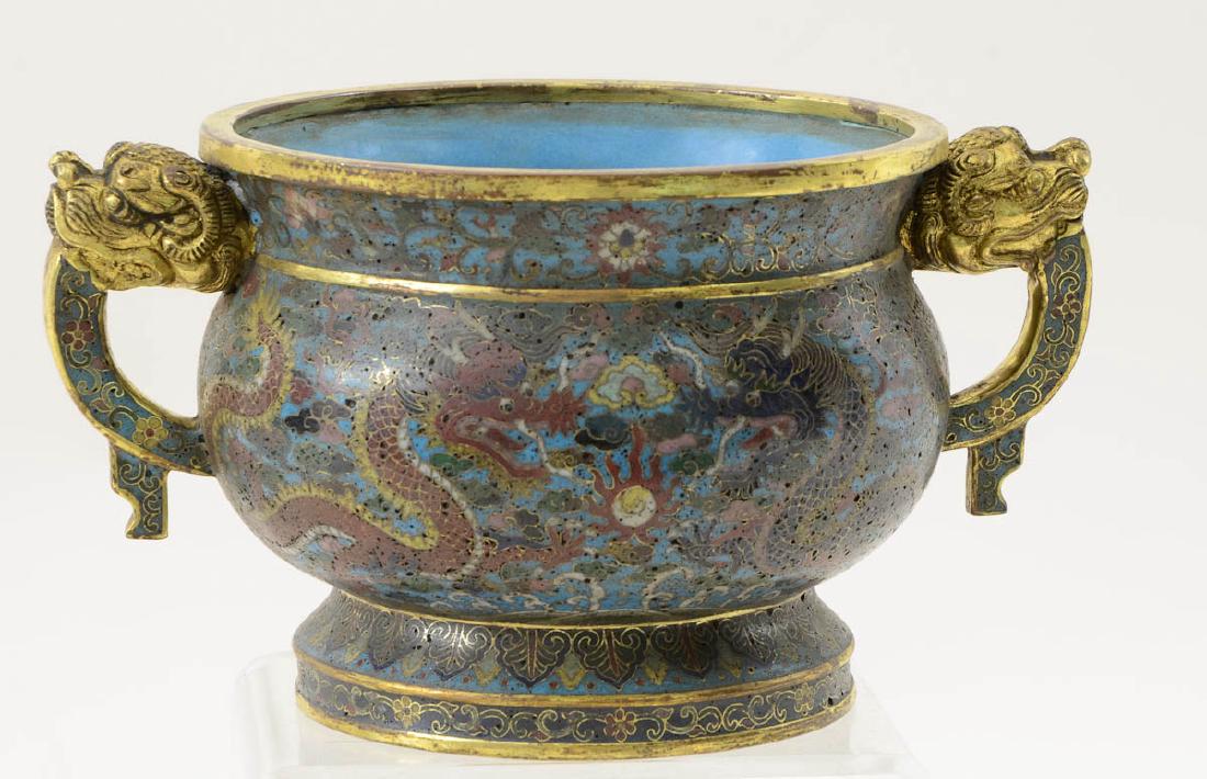 Chinese Gilt Bronze Cloisonne Censer (1 of 6)