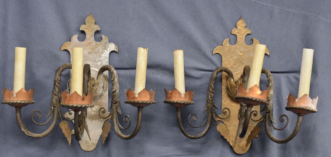 Copper and Wrought Iron Wall Sconces (1 of 3)